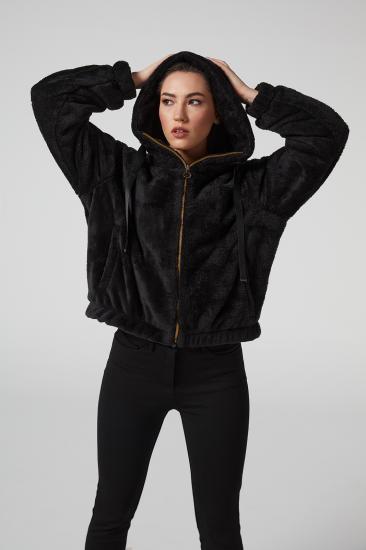 KAPÜŞONLU PELUŞ KADIN MONT