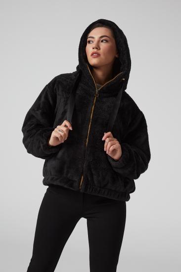 KAPÜŞONLU PELUŞ KADIN MONT