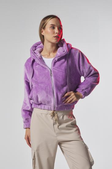 KAPÜŞONLU PELUŞ KADIN MONT